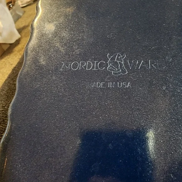 Nordic Ware Celebrations Stackable Loaf Pan, Set of 2, Navy, White - Picture 4 of 6